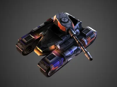 Low poly Future Tank Low-poly 3D model