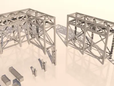 Modular Pipes and pipeline 3D print model