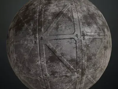 Dirty Industrial Metal Plate PBR Seamless Texture