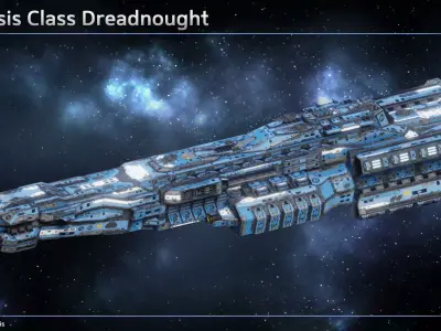 Spaceship Dreadnought Nemesis Low-poly 3D model