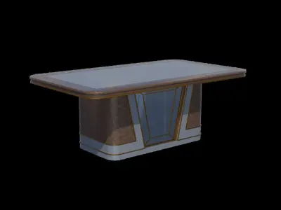 Golden Luxe Dining Table Elegance 3D model