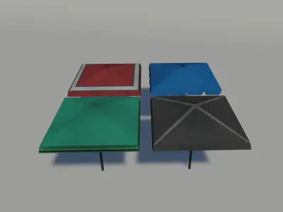 Lowpoly umbrellas pack  Low-poly 3D model