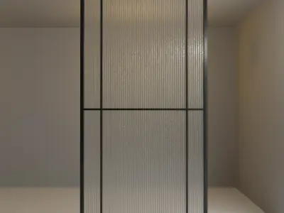 Glass partition door 56 Low-poly 3D model