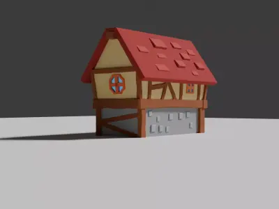simple house Free low-poly 3D model