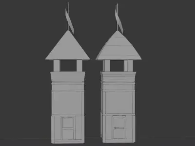 Medieval Watchtower Low-poly 3D model 2
