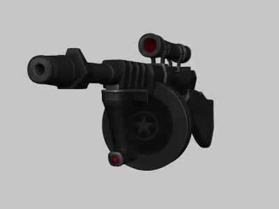 Sci-Fi Thompson Submachine - Gun Weaponry - Black Camo Low-poly 3D model