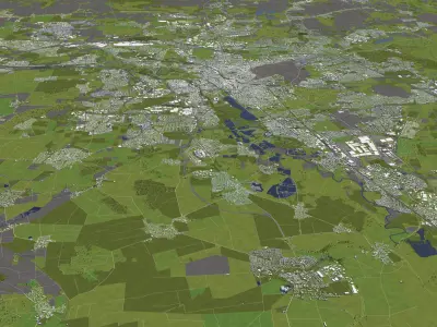 Hanover Germany 50x50km 3D City Map 3D model