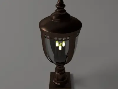 Post Lantern 3D model