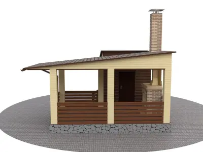 Outdoor gazebo 3D model