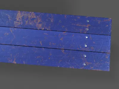 Street Bench Low-poly 3D model