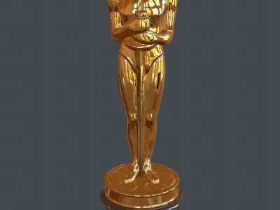Oscar statuette PBR Game Ready Low-poly 3D model