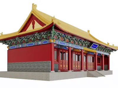 Imperial Hall -- Single-Eaved Historic Pavilion 3D model