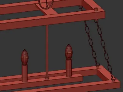 Dwelling 5 light rectangular pendant in polished nickel 3D model