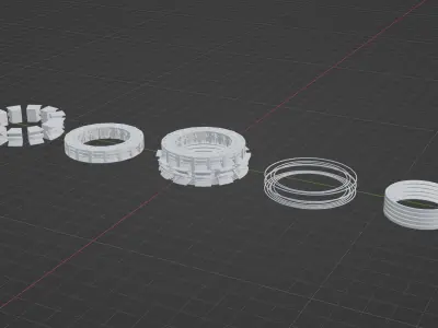 sci-fi mech compontent circular kitbash 3D model 3D print model