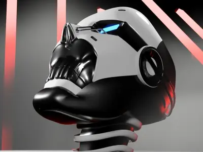 Random art of robotic head 3D model