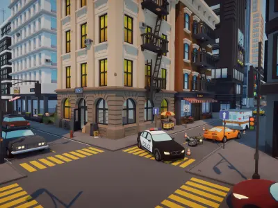 Low Poly Mega City Low-poly 3D model