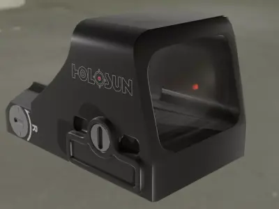 Holosun HS407K X2 Red Dot Reflex Sight Low-poly 3D model