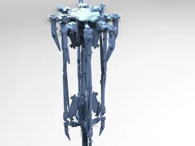 Alien Sci-fi base platforms 8 Improved Corrected 3D model
