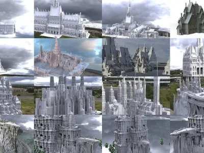 Fantasy Collection 2 castle 3D Model Pack