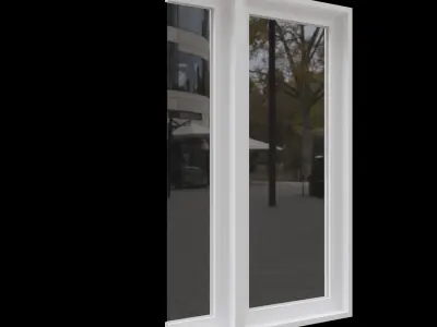 Aluminium Double Windows 3D model