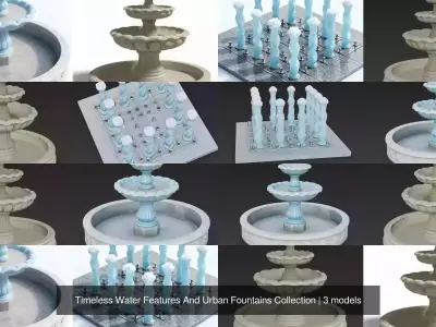 Timeless Water Features And Urban Fountains Collection 3D Model Pack