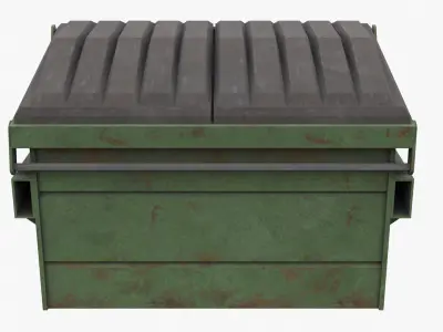 Retro PSX Low Poly Dumpster Low-poly 3D model