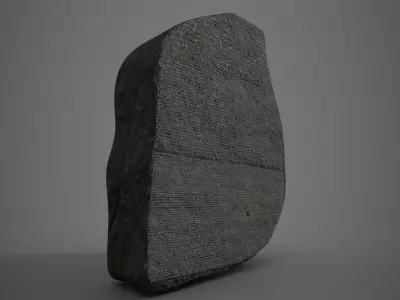Rosetta Stone of Ancient Egypt Low-poly 3D model