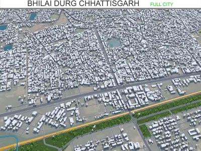 Bhilai Durg Chhattisgarh 30km Low-poly 3D model