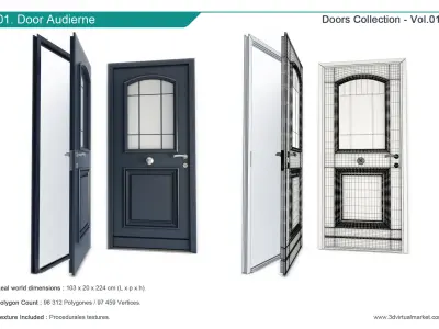 Modern Doors Collection 3D model