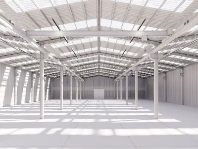 Industrial buildin with interior 2 3D model