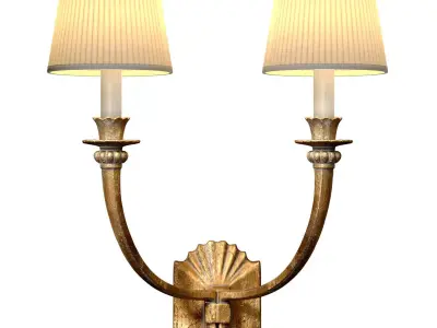 Sconce bronze sconce French European classical style Wall lamp 3D model