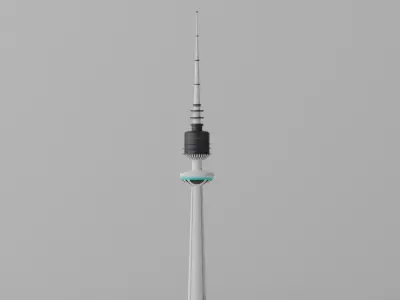 Cartoon Kuwait Liberation Tower Landmark 3D model