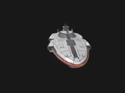 Nebula Voyager Futuristic SciFi Speedboat 3D Model Low-poly 3D model