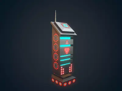 Sci-fi Building - 01 Low-poly 3D model