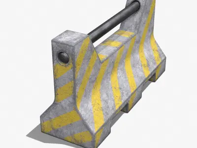 Concrete Barrier PBR 3D model Low-poly 3D model