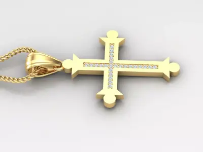 Cross Light Gold 4CP004 3DM STL 3D print model