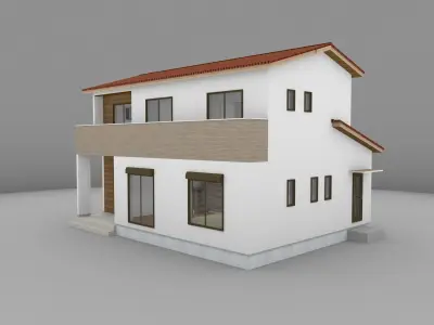 House model for background 36 Low-poly 3D model