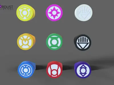 Lantern Corps LED rings Set All 9  3D print model