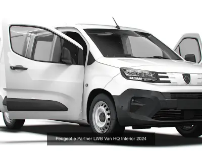 Stellantis Small E Van HQ Interior LWB 2024 3D Model Pack