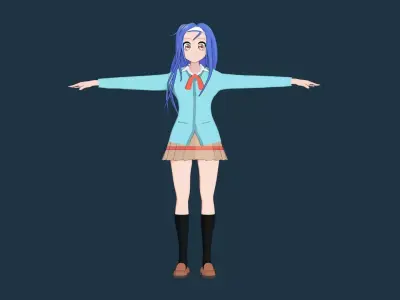 Fumino Furuhashi - Anime girl Free 3D model