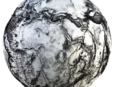 Earth Full Contours Globe  Low-poly 3D model