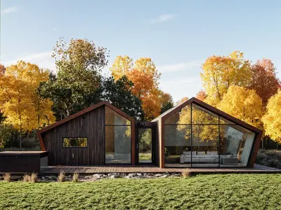  Tiny House 3D Model Modern Architecture IFC SKP OBJ FBX GLB 3D model