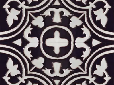Talavera Black White Ceramic Tile Texture Texture