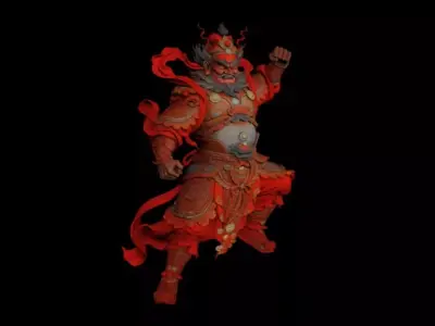 China Zhong Kui  Heavenly King  Yasha Door God 3D model