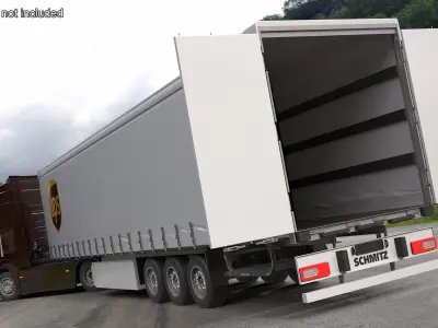  Electric Truck with UPS Trailer Rigged 