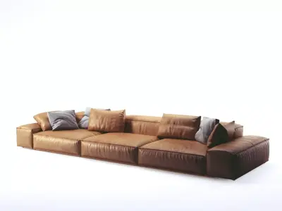 Extrasoft B leather sofa 3D model