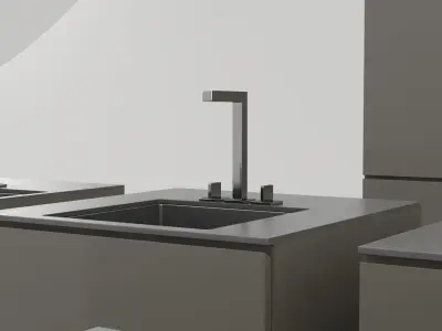 Contemporary Modular Kitchen Units 3D model