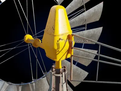 Farm Windmill Pump Low-poly 3D model