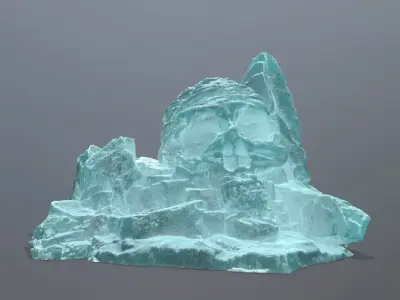 Skull Rock Low-poly 3D model 6