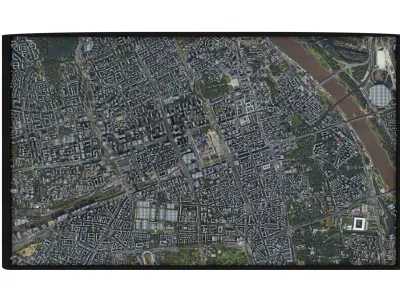  City of Warsaw Low-poly 3D model